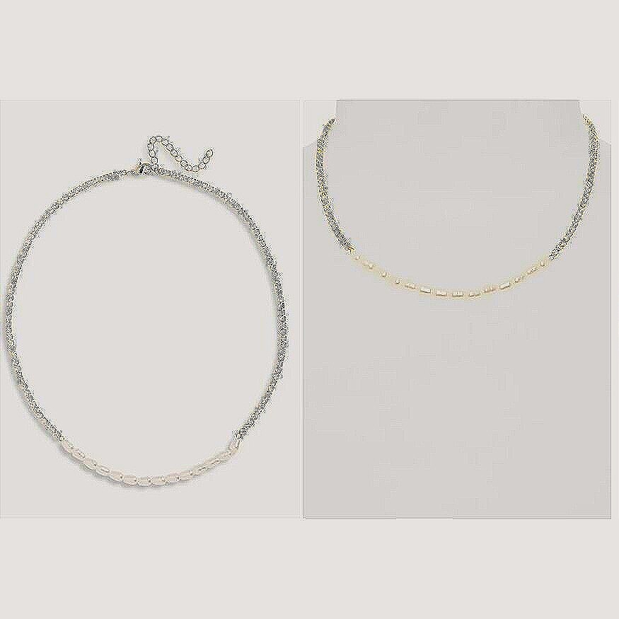 Nordstrom Rack Pearl Chain Necklace Women Small Gold New Dainty Layering Choker 18$